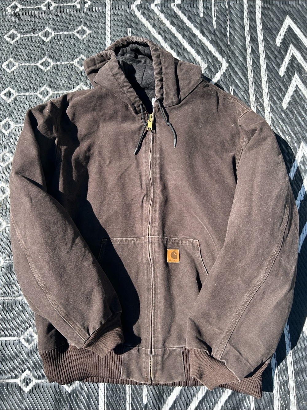 Carhartt Dark Brown Hooded Work Jacket